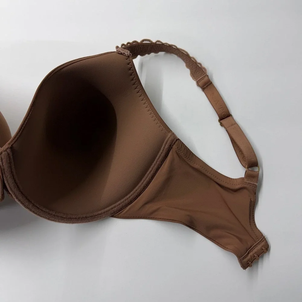 Natori Pure Luxe Contour Underwire T-Shirt Bra Size 34DDD Brown 732080